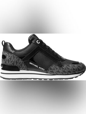Michael Kors Wilma Black and White Platform Sneaker